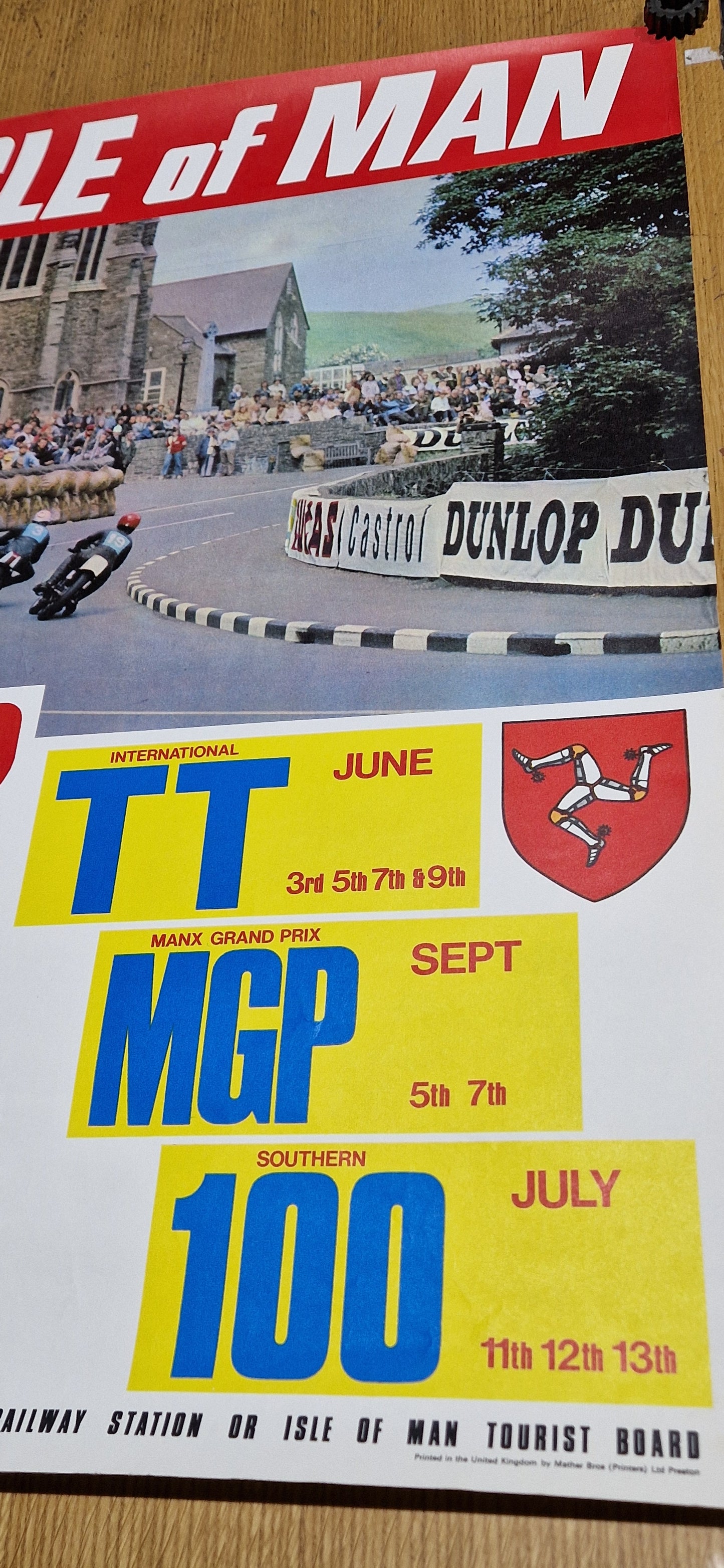 NOS 1972 ISLE OF MAN TT ROAD RACES POSTER