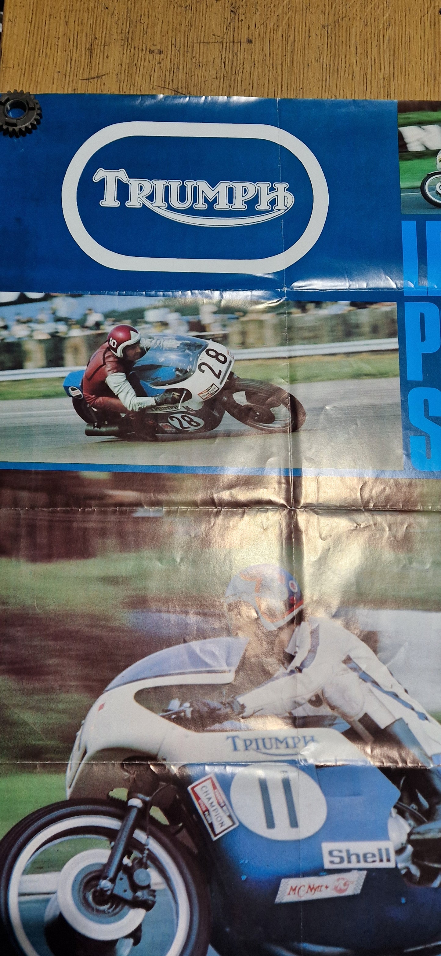 NOS VINTAGE 1965 TRIUMPH "LET THE POWER SPEAK" POSTER