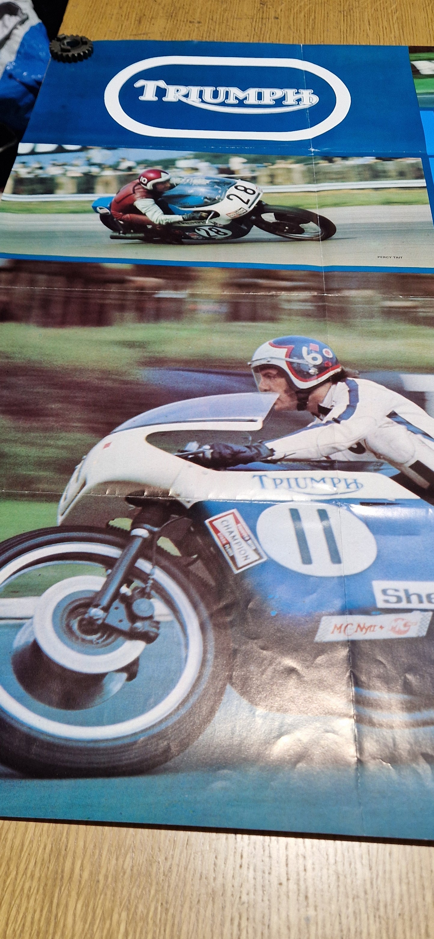 NOS VINTAGE 1965 TRIUMPH "LET THE POWER SPEAK" POSTER
