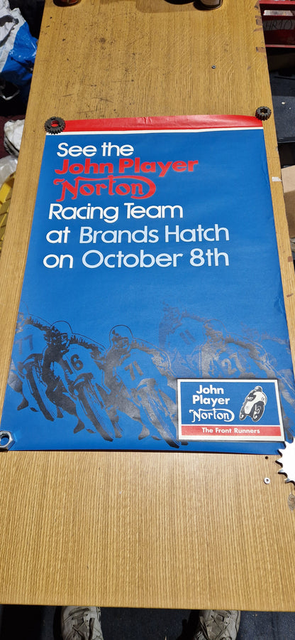 NOS 70'S VINTAGE JOHN PLAYER NORTON RACE ADVERTISING POSTER