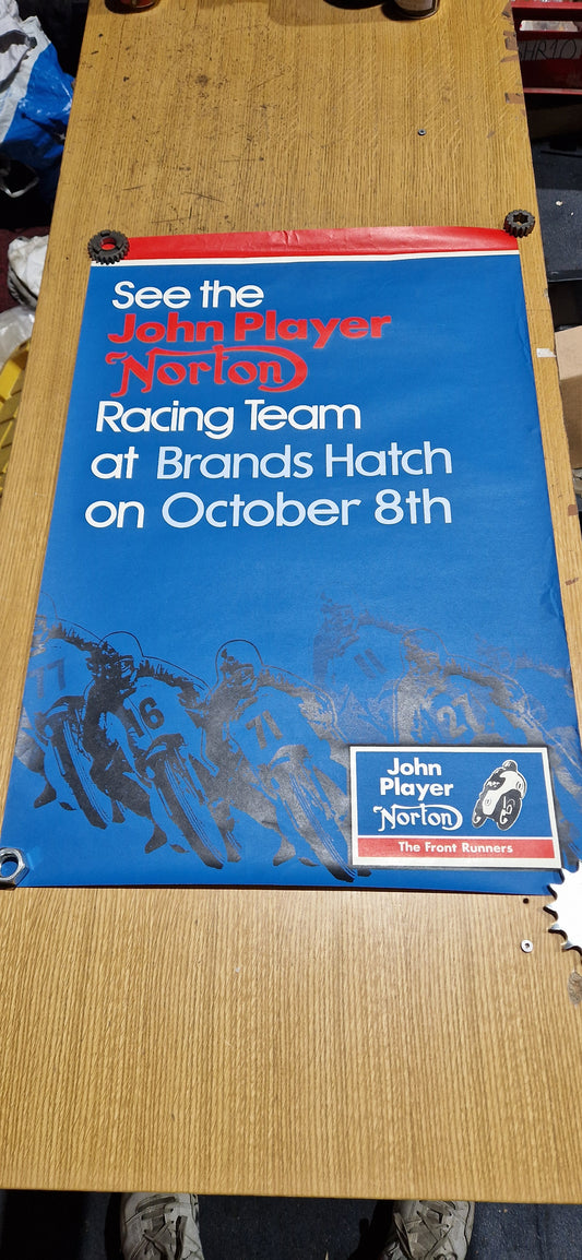 NOS 70'S VINTAGE JOHN PLAYER NORTON RACE ADVERTISING POSTER