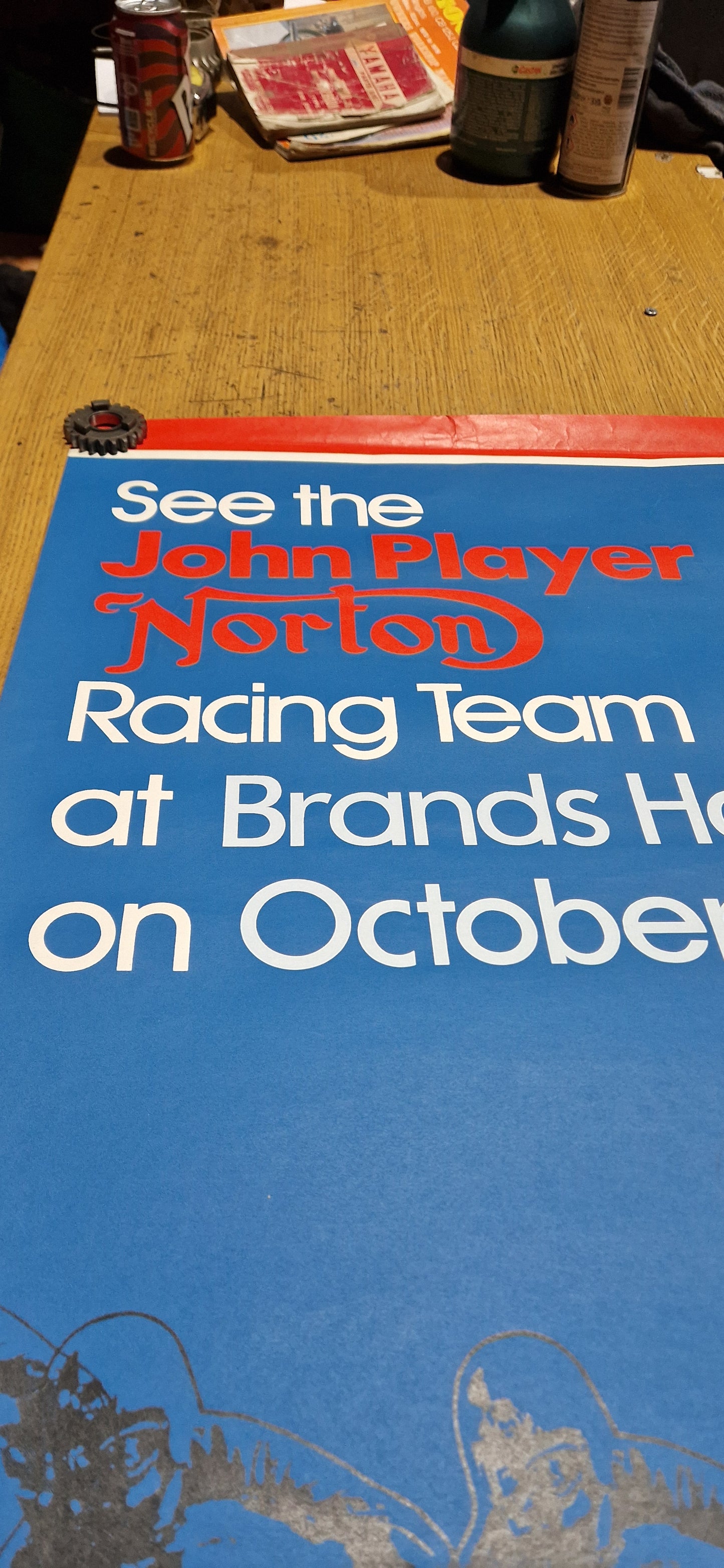 NOS 70'S VINTAGE JOHN PLAYER NORTON RACE ADVERTISING POSTER