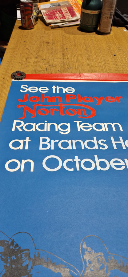 NOS 70'S VINTAGE JOHN PLAYER NORTON RACE ADVERTISING POSTER