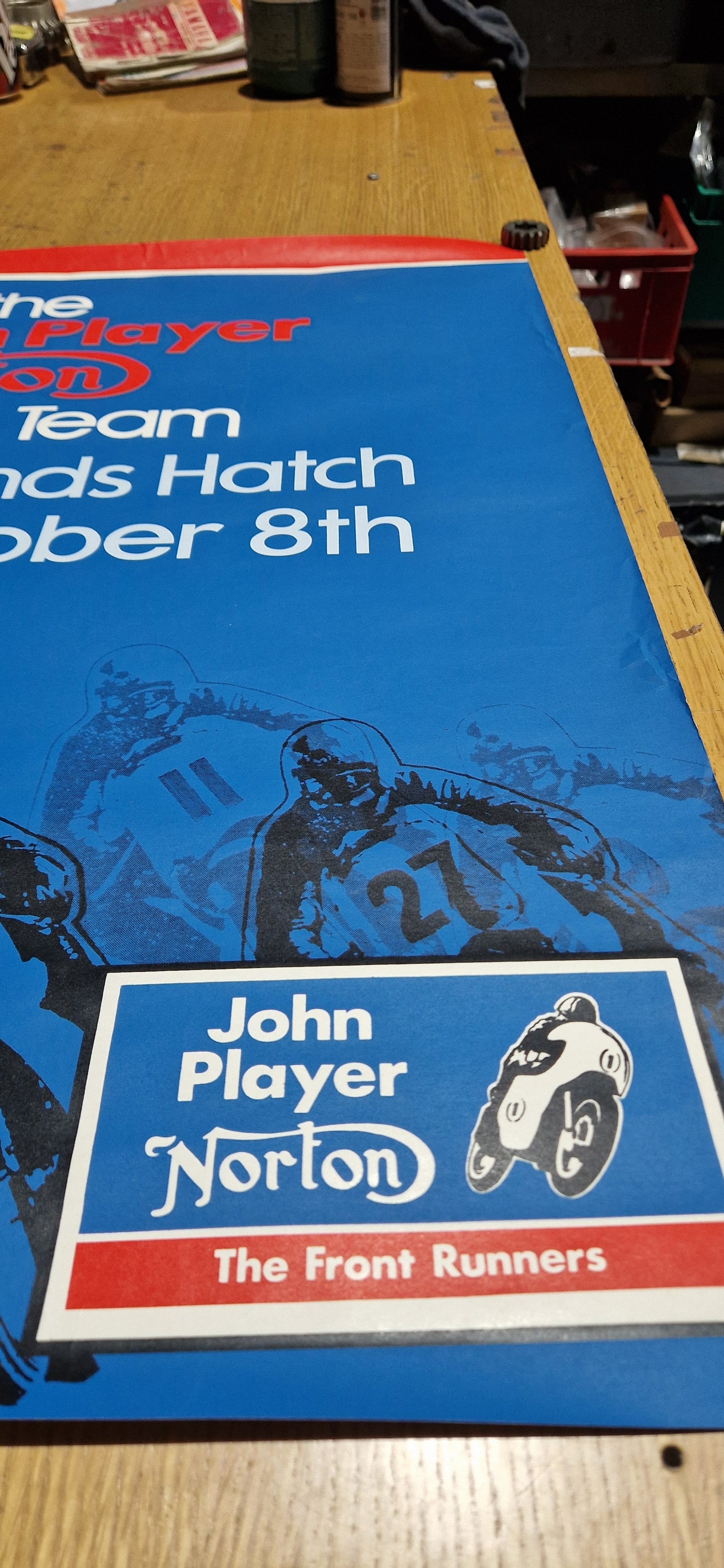NOS 70'S VINTAGE JOHN PLAYER NORTON RACE ADVERTISING POSTER