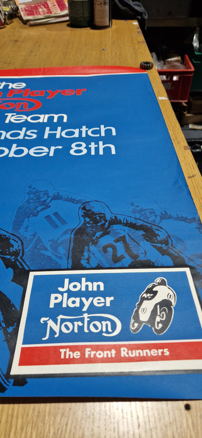 NOS 70'S VINTAGE JOHN PLAYER NORTON RACE ADVERTISING POSTER