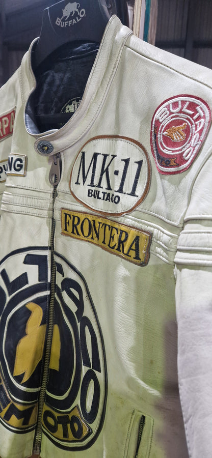 VINTAGE 80'S BULTACO CEMOTO RACING LEATHER JACKET