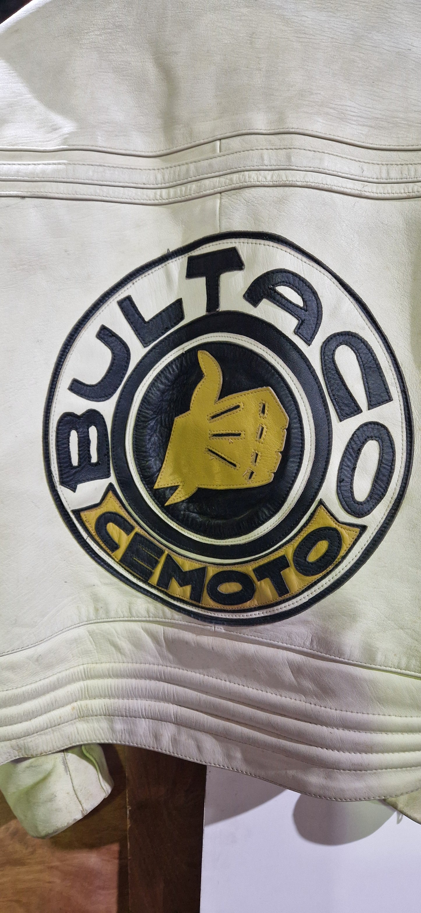 VINTAGE 80'S BULTACO CEMOTO RACING LEATHER JACKET