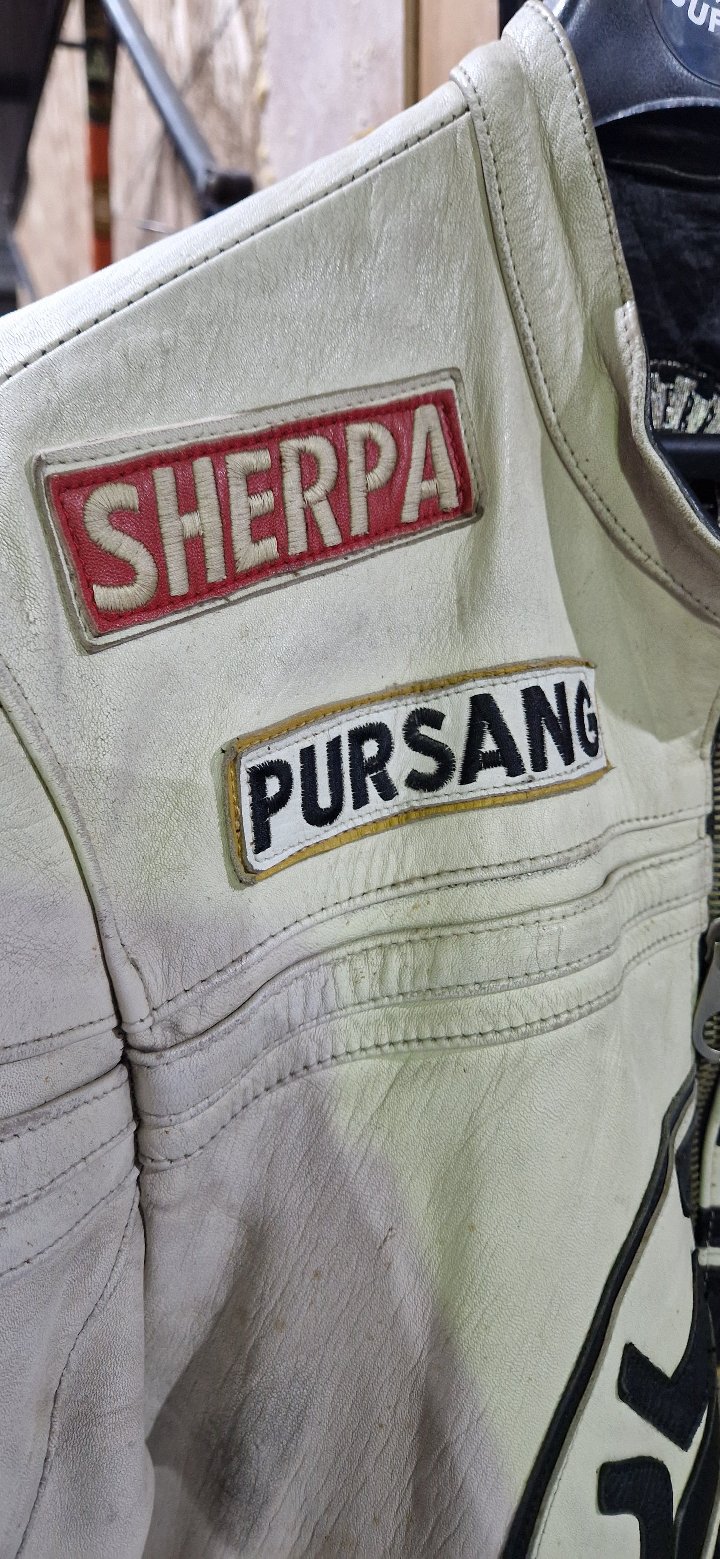 VINTAGE 80'S BULTACO CEMOTO RACING LEATHER JACKET