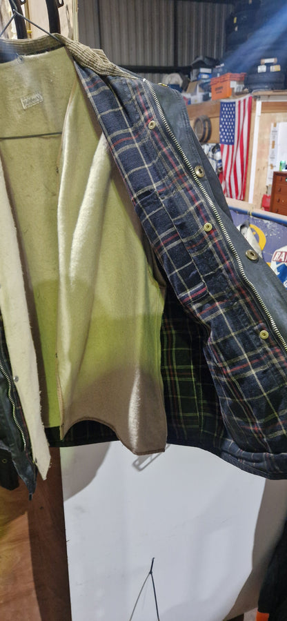 VINTAGE 60'S BARBOUR INTERNATIONAL WAX JACKET BLACK  SIZE M