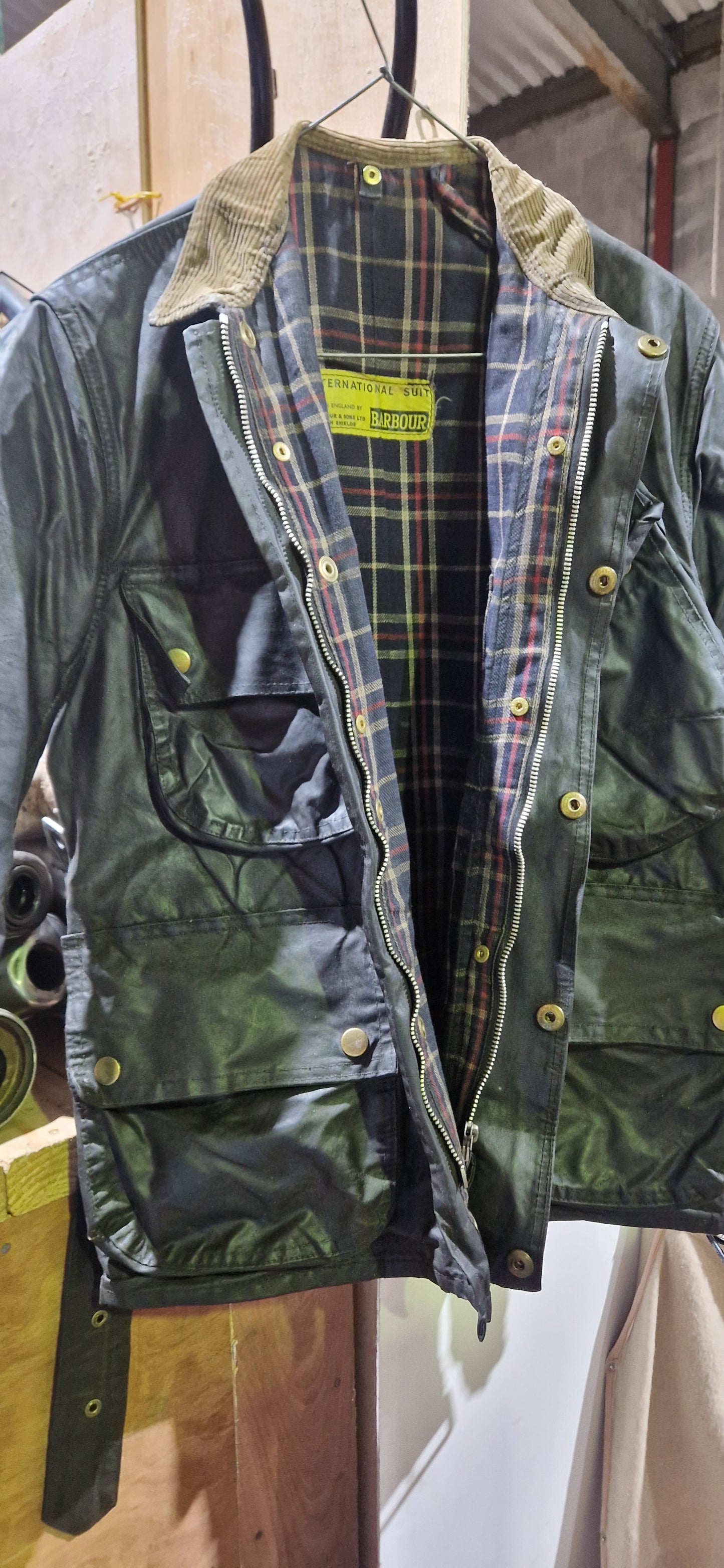 VINTAGE 60'S BARBOUR INTERNATIONAL WAX JACKET BLACK  SIZE M