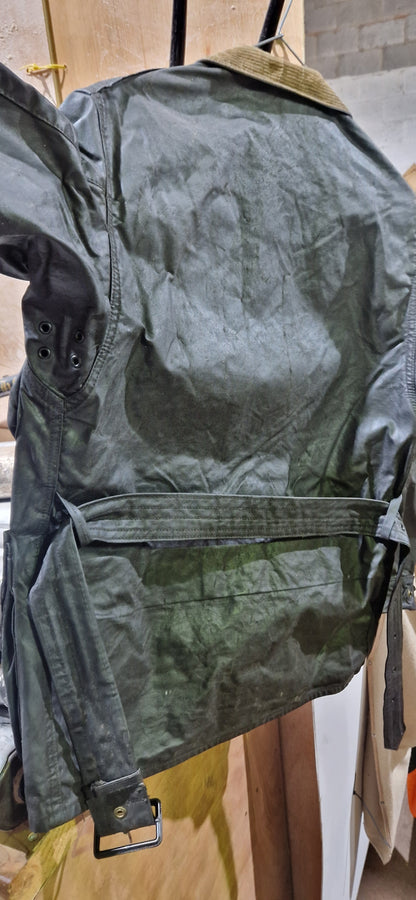 VINTAGE 60'S BARBOUR INTERNATIONAL WAX JACKET BLACK  SIZE M