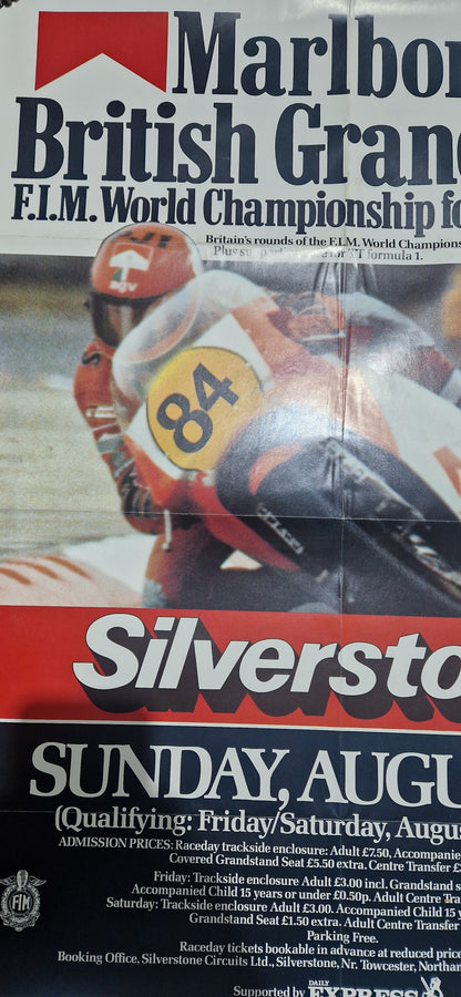 NOS 1984 VINTAGE ICONIC MARLBORO BRITISH MOTORCYCLE GRAND PRIX