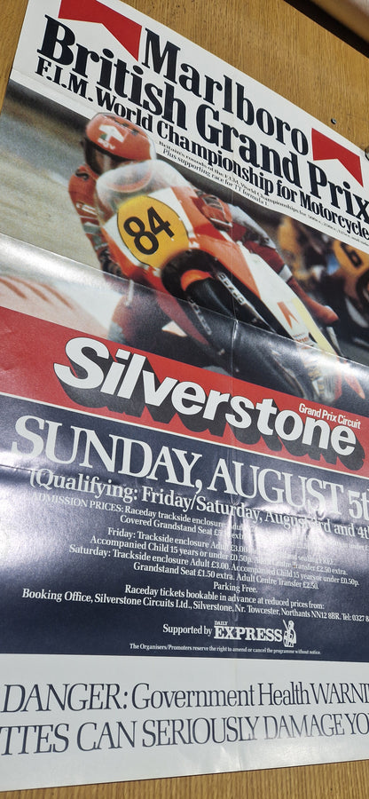 NOS 1984 VINTAGE ICONIC MARLBORO BRITISH MOTORCYCLE GRAND PRIX