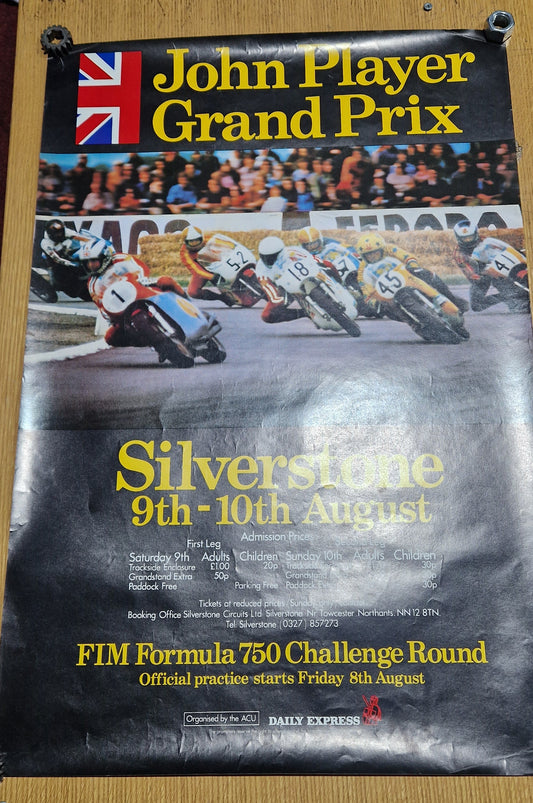 NOS 1975 VINTAGE JOHN PLAYER GRAND PRIX SILVERSTONE POSTER