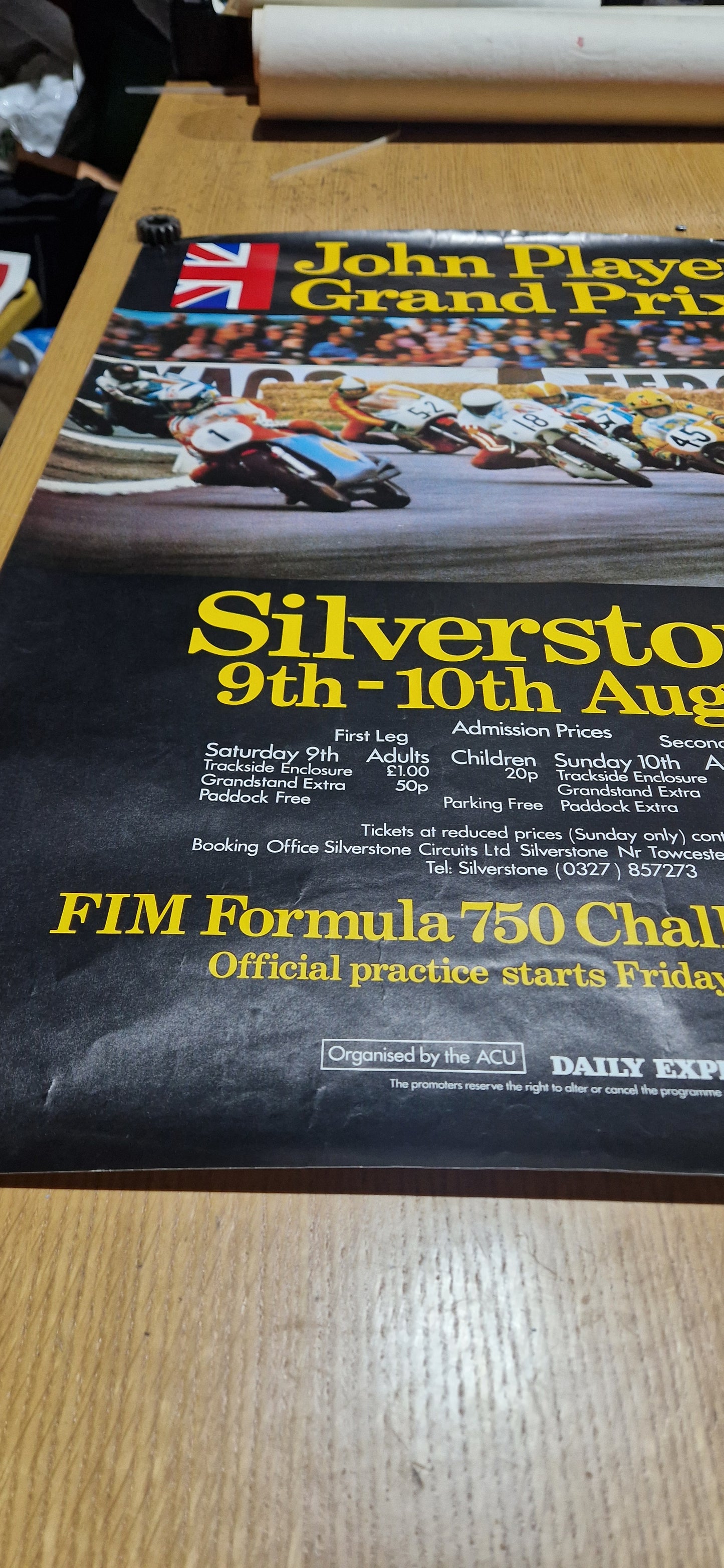 NOS 1975 VINTAGE JOHN PLAYER GRAND PRIX SILVERSTONE POSTER