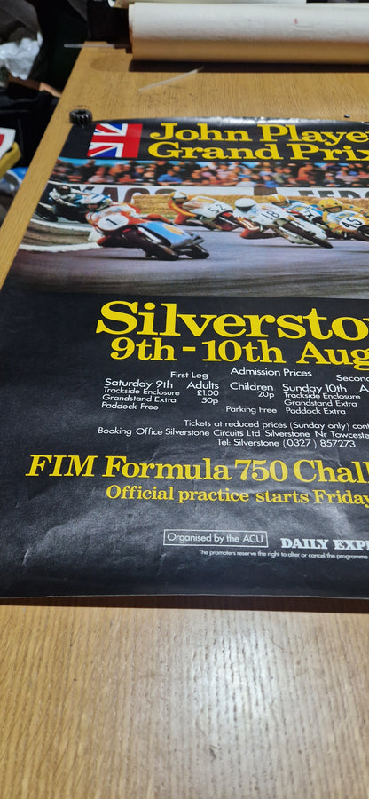 NOS 1975 VINTAGE JOHN PLAYER GRAND PRIX SILVERSTONE POSTER