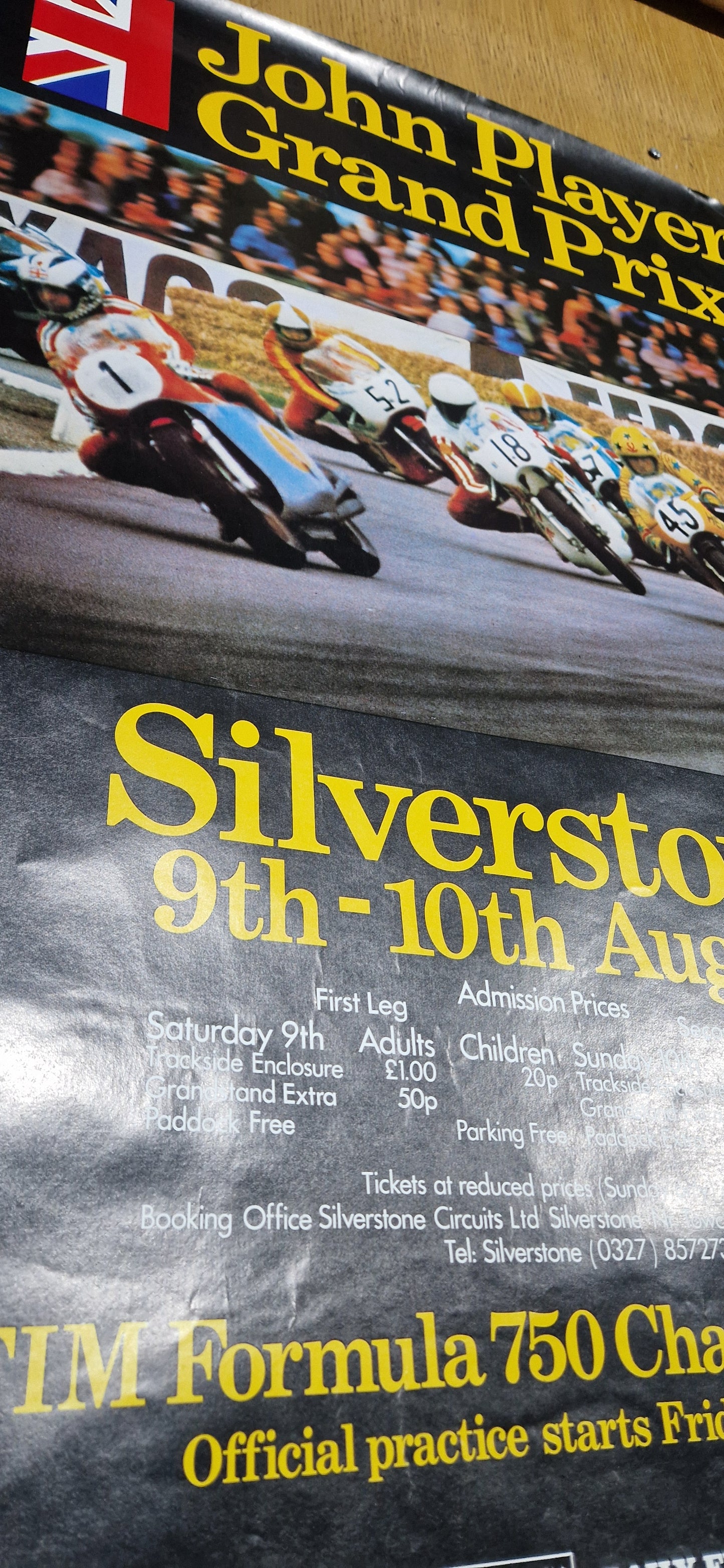 NOS 1975 VINTAGE JOHN PLAYER GRAND PRIX SILVERSTONE POSTER
