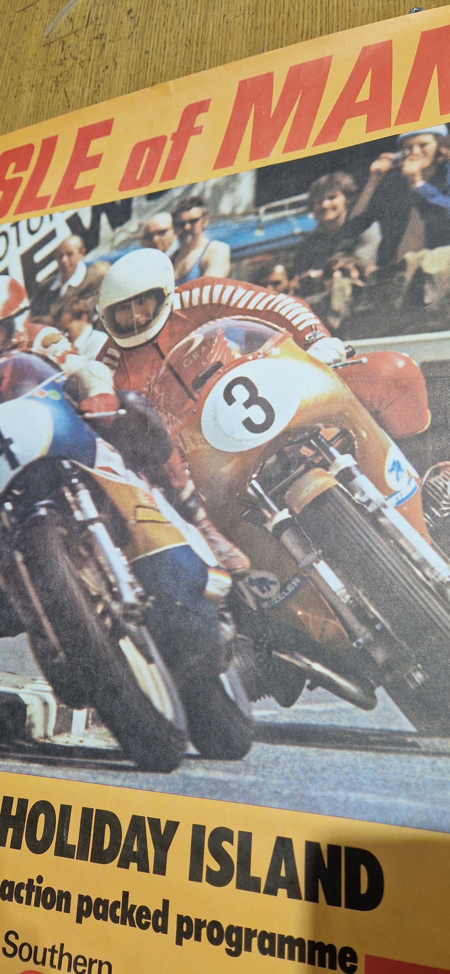 NOS 1976 VINTAGE HOLIDAY ISLAND ISLE OF MAN TT MANX GRAND PRIX POSTER