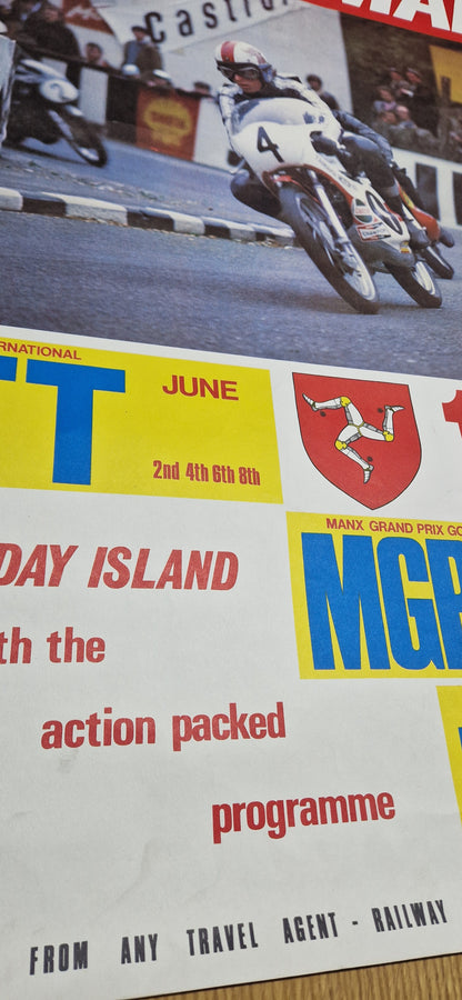 NOS 1973 VINTAGE ISLE OF MAN TT RACE MGP GOLDEN JUBILEE RACE POSTER