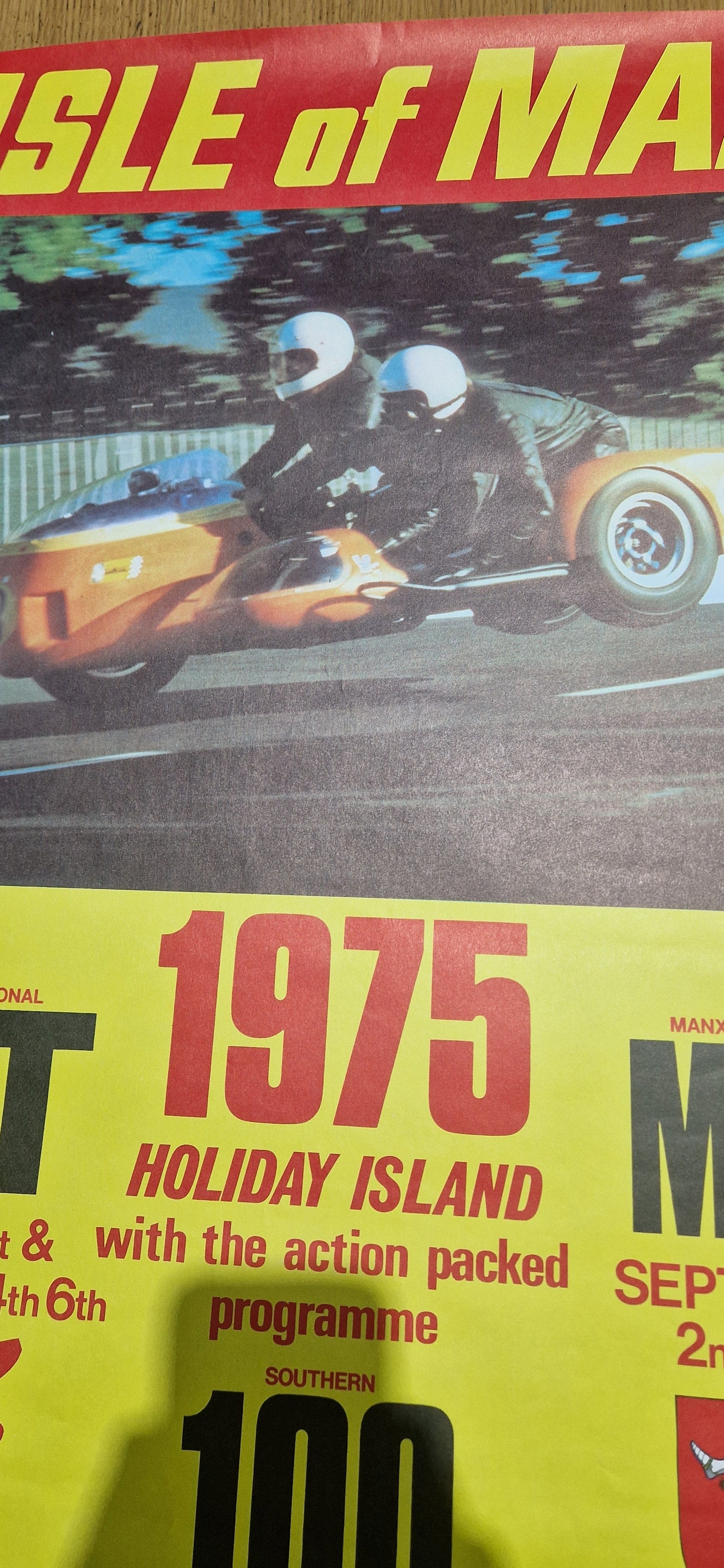 NOS 1975 VINTAGE ISLE OF MAN TT SOUTHERN 100 MGP RACE POSTER