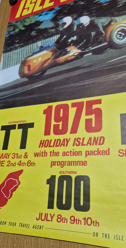 NOS 1975 VINTAGE ISLE OF MAN TT SOUTHERN 100 MGP RACE POSTER