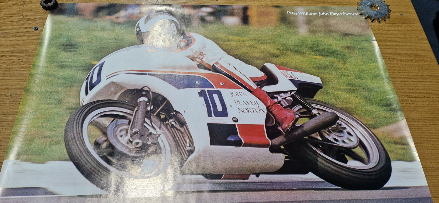 NOS 1973 VINTAGE JOHN PLAYER NORTON FORMULA 750 ISLE OF MAN TT RACE POSTER