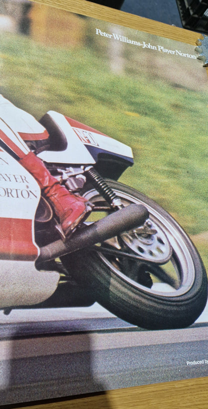 NOS 1973 VINTAGE JOHN PLAYER NORTON FORMULA 750 ISLE OF MAN TT RACE POSTER