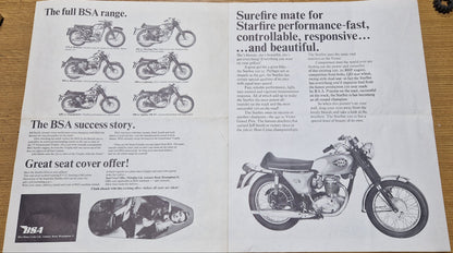 NOS 1960'S VINTAGE BSA A65 SUSAN HAMPSHIRE POSTER