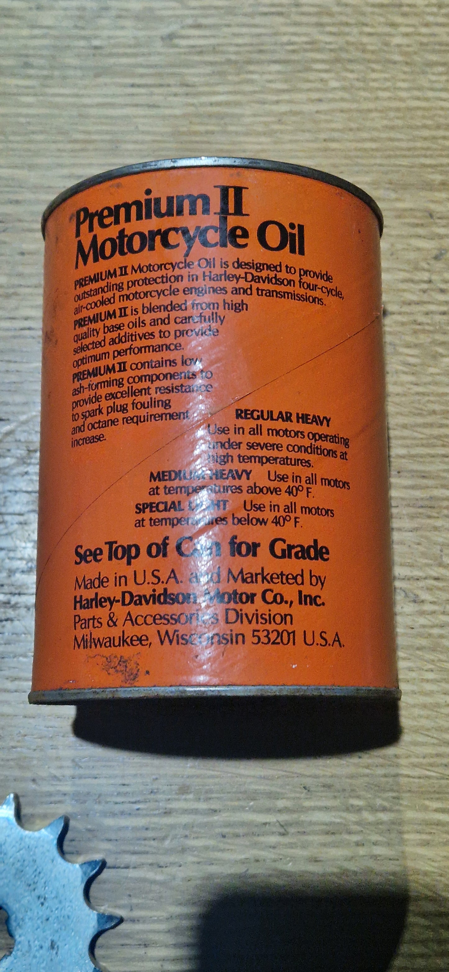 RARE VINTAGE 80'S HARLEY DAVIDSON OIL CAN SAE 50