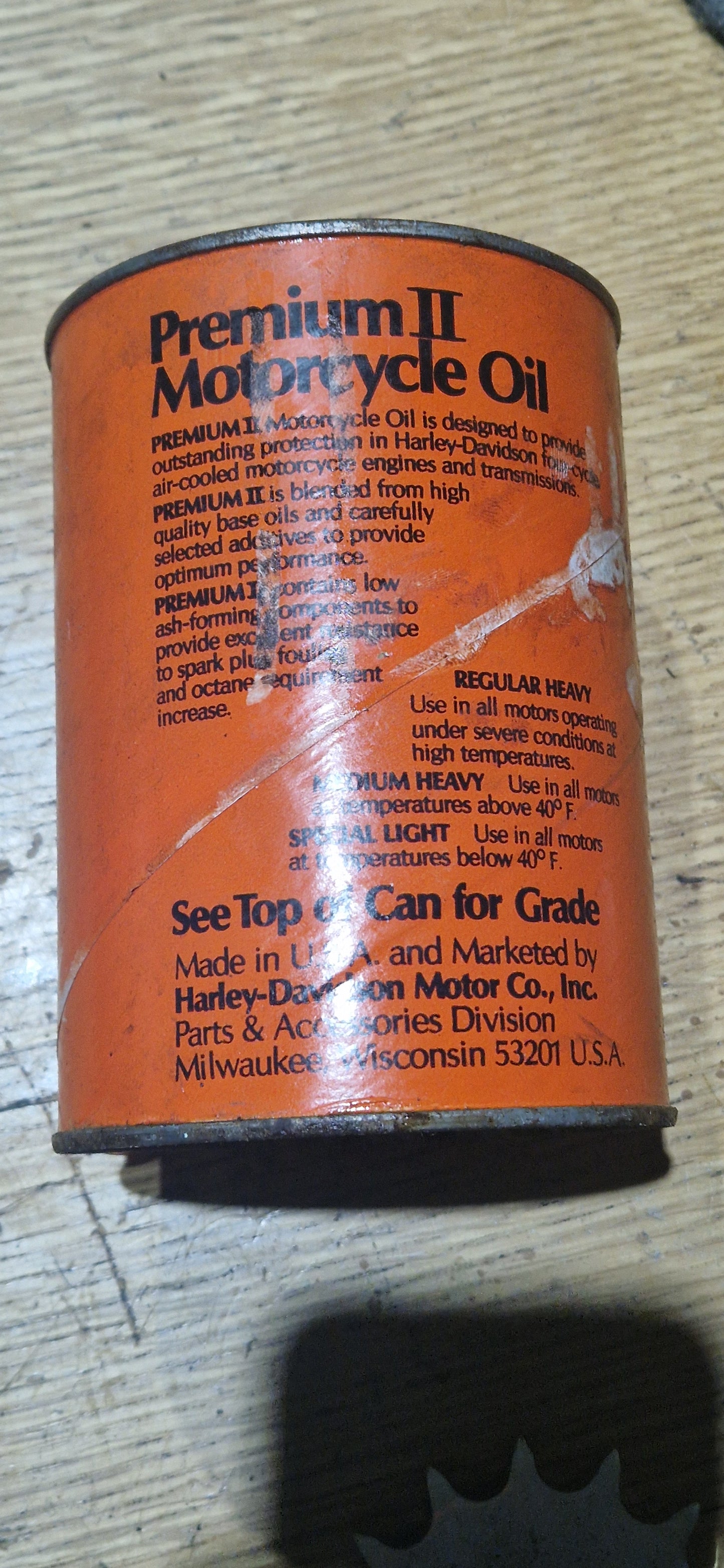RARE VINTAGE 80'S HARLEYDAVIDSON OIL CAN SAE 50