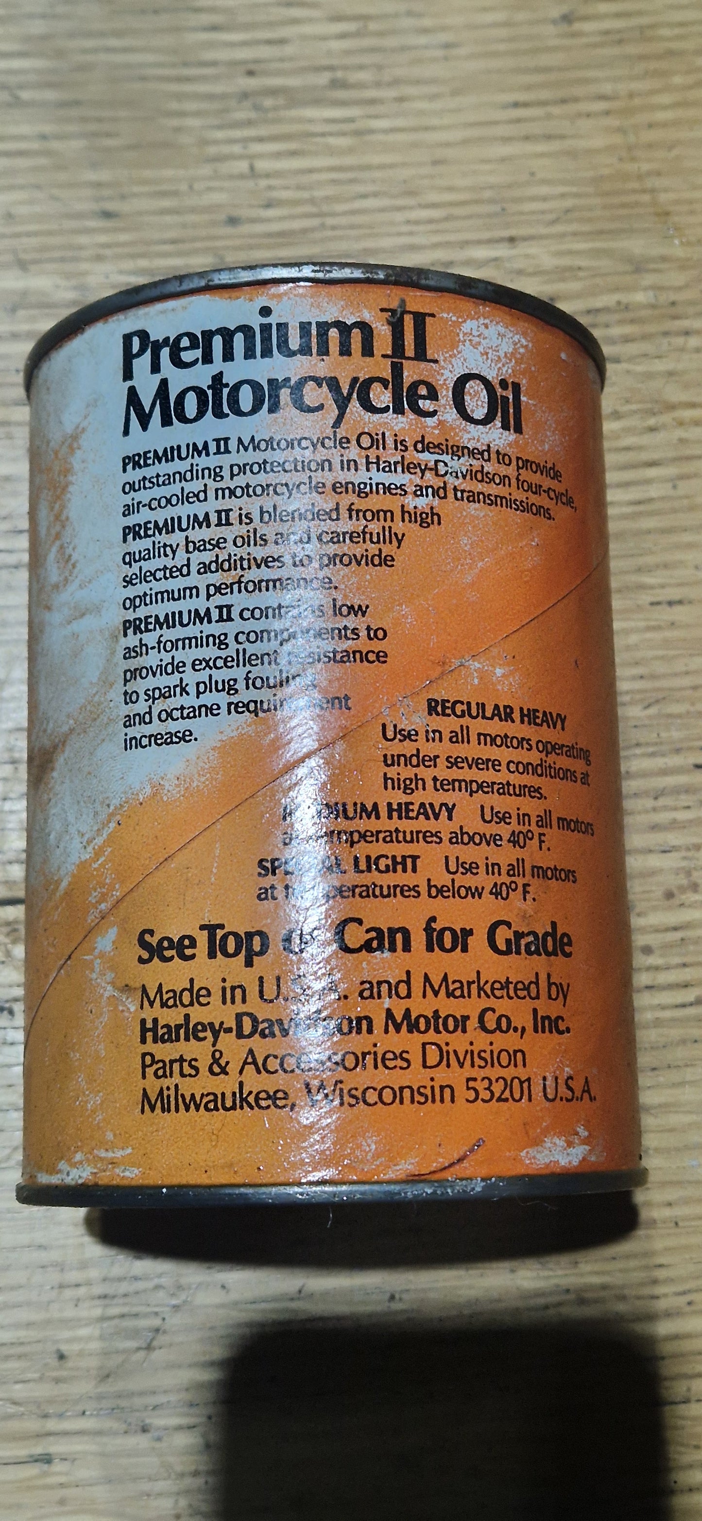 RARE VINTAGE 80'S HARLEY DAVIDSON OIL CAN SAE 50
