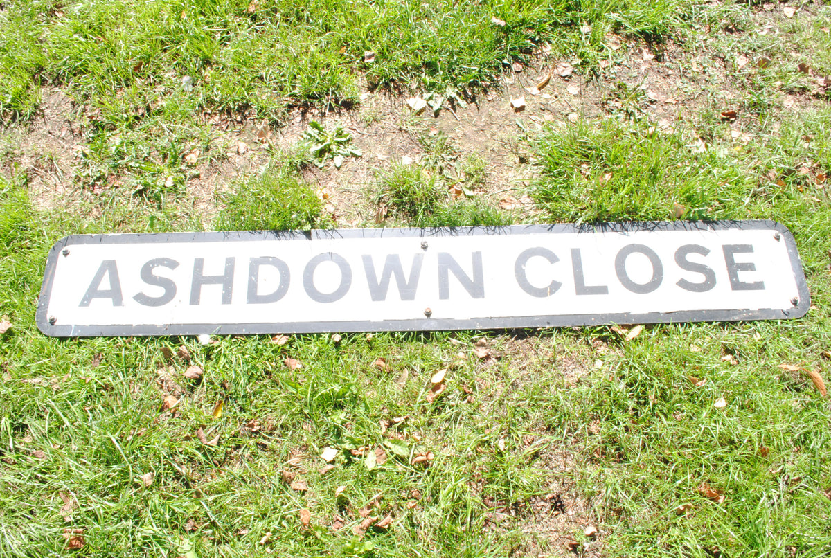 Authentic metal Ashdown Close road sign