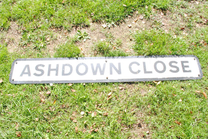 Authentic metal Ashdown Close road sign