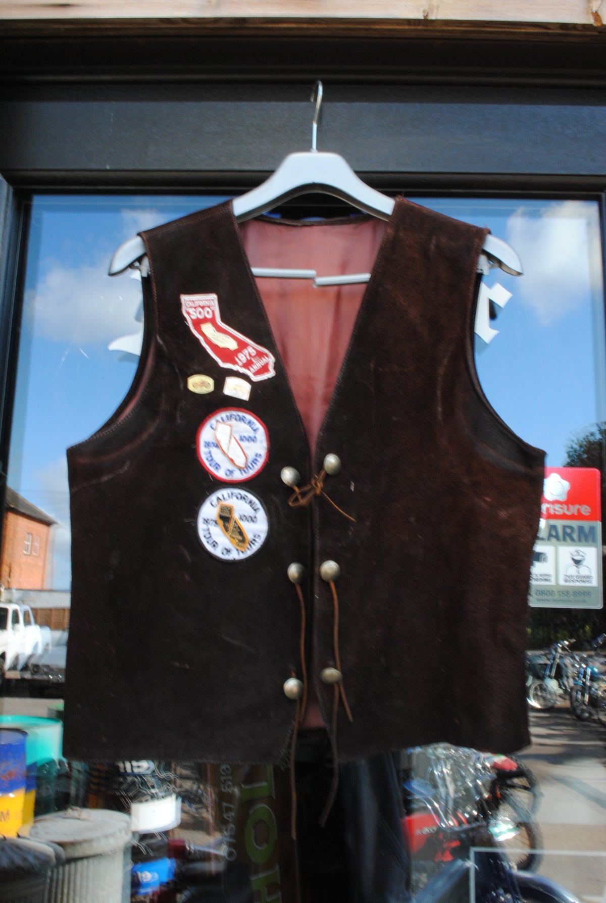 Authentic Suede Leather Vest with California Badges