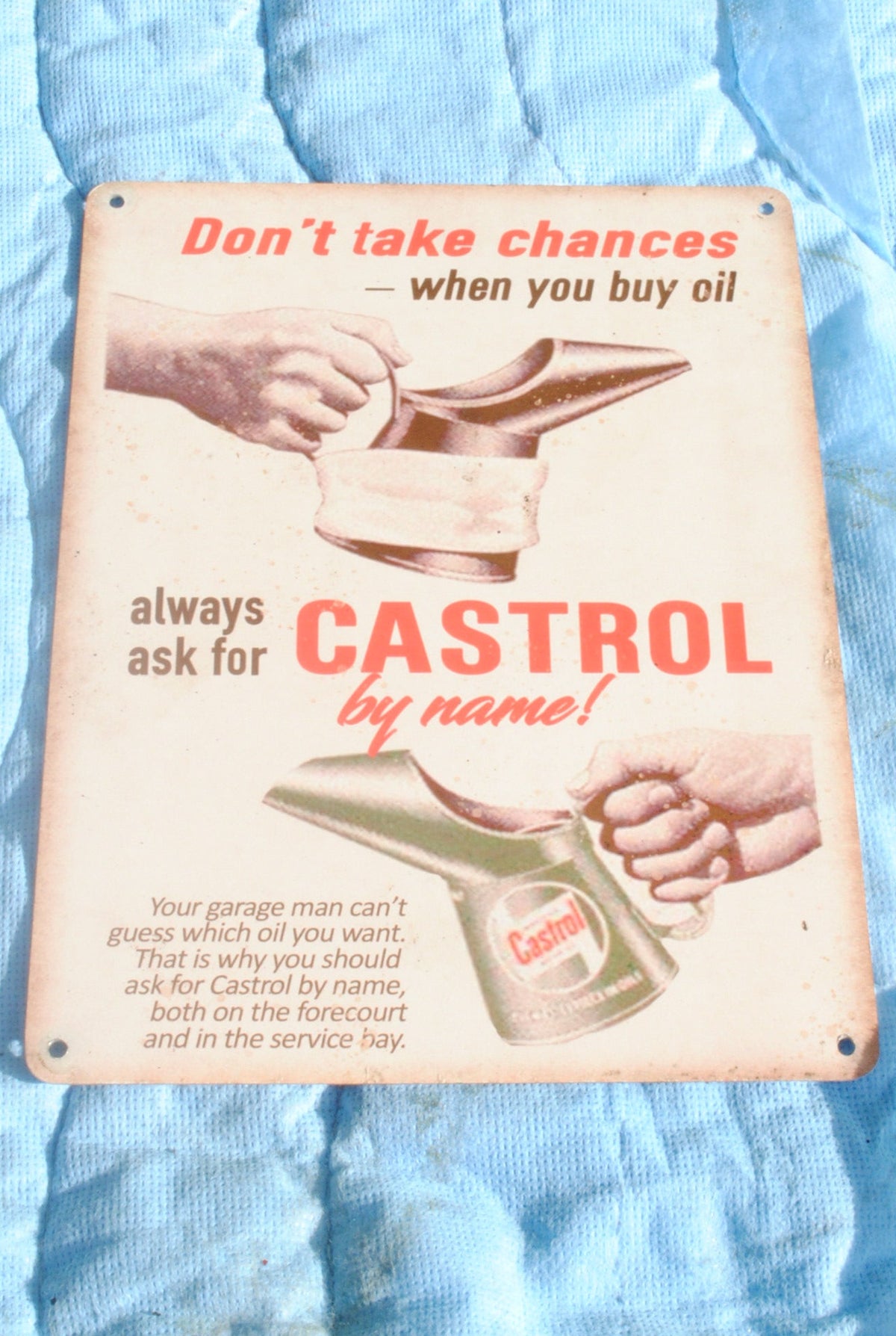 Reproduction Castrol metal sign