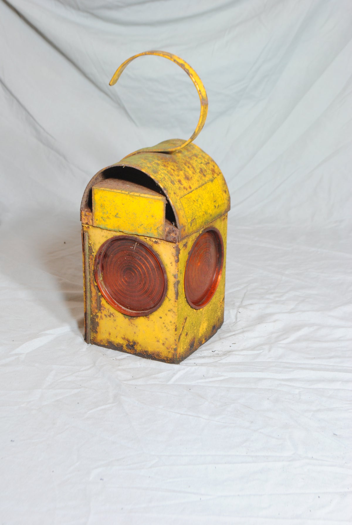 Vintage Yellow Chalwyn Metal railway lantern