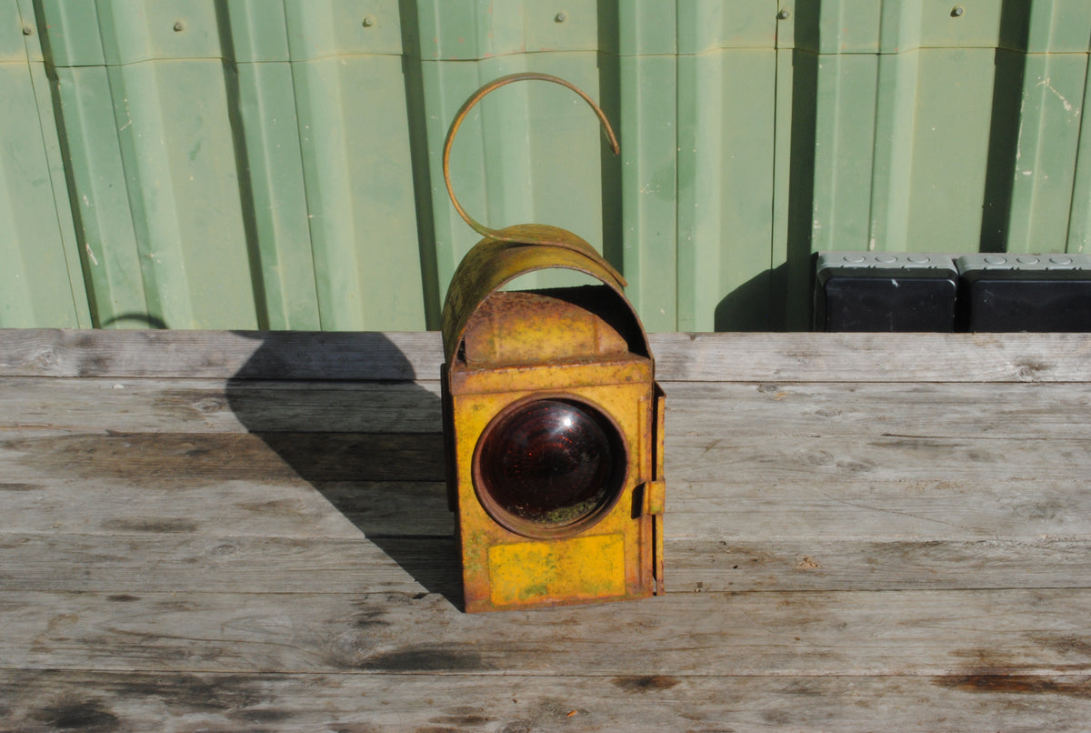 Vintage Chalwyn Yellow Metal Railway Lantern