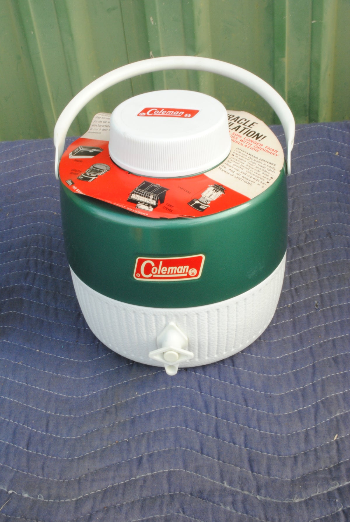 NOS Coleman 1970s green water jug