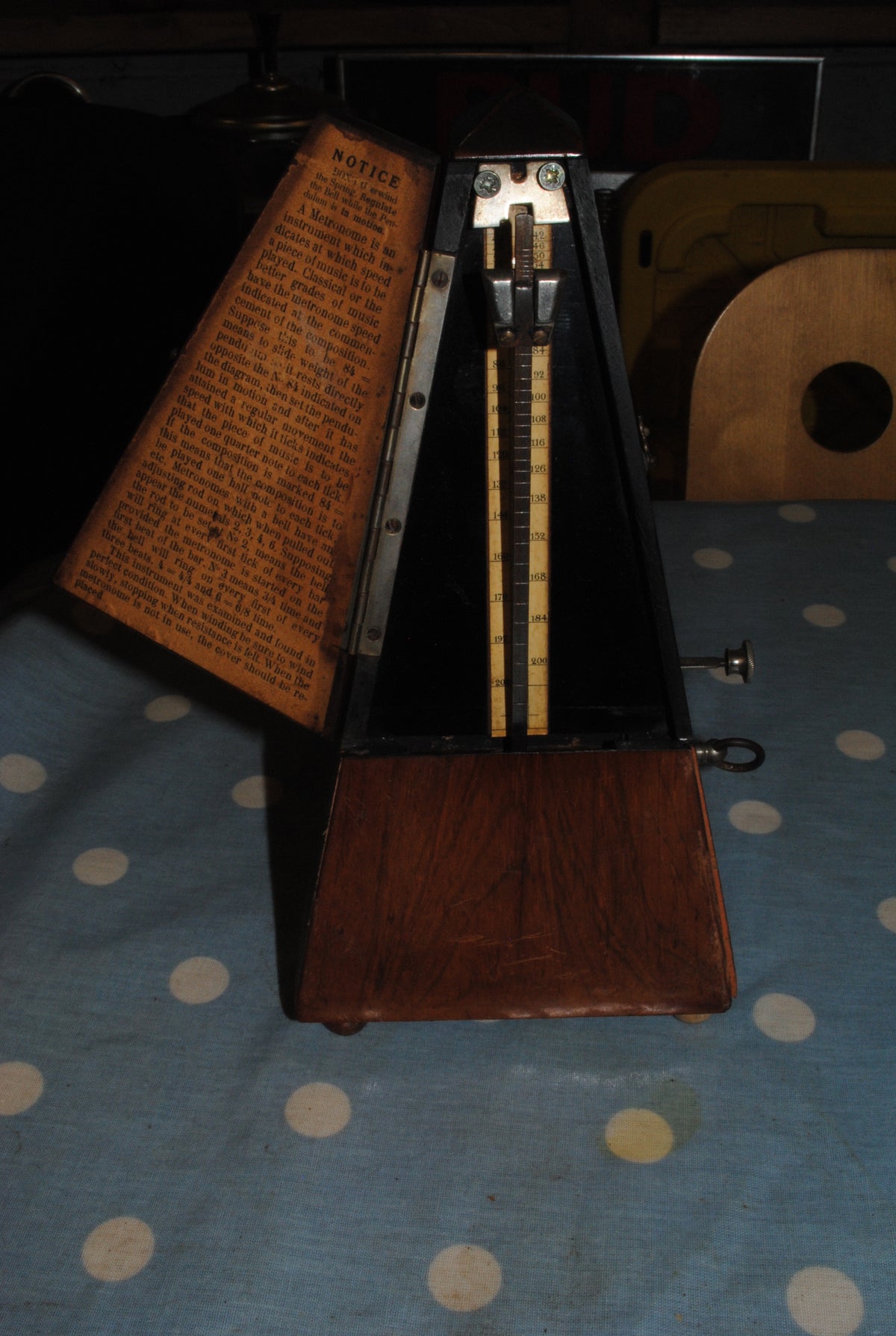 Authentic Vintage Maelzel Swiss Metronome with bell