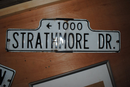 Authentic American Enamel sign - 1000 Strathmore Dr.