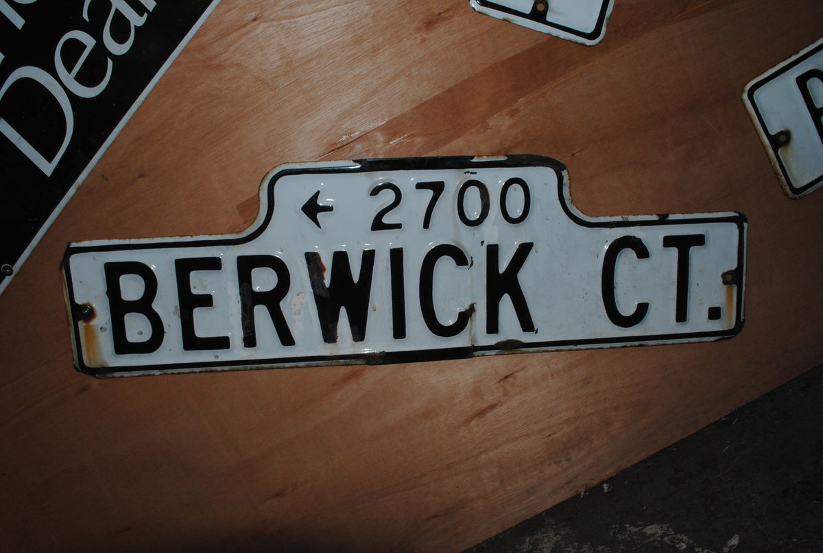 Authentic American Enamel sign - 2700 Berwick Ct.