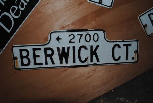Authentic American Enamel sign - 2700 Berwick Ct.