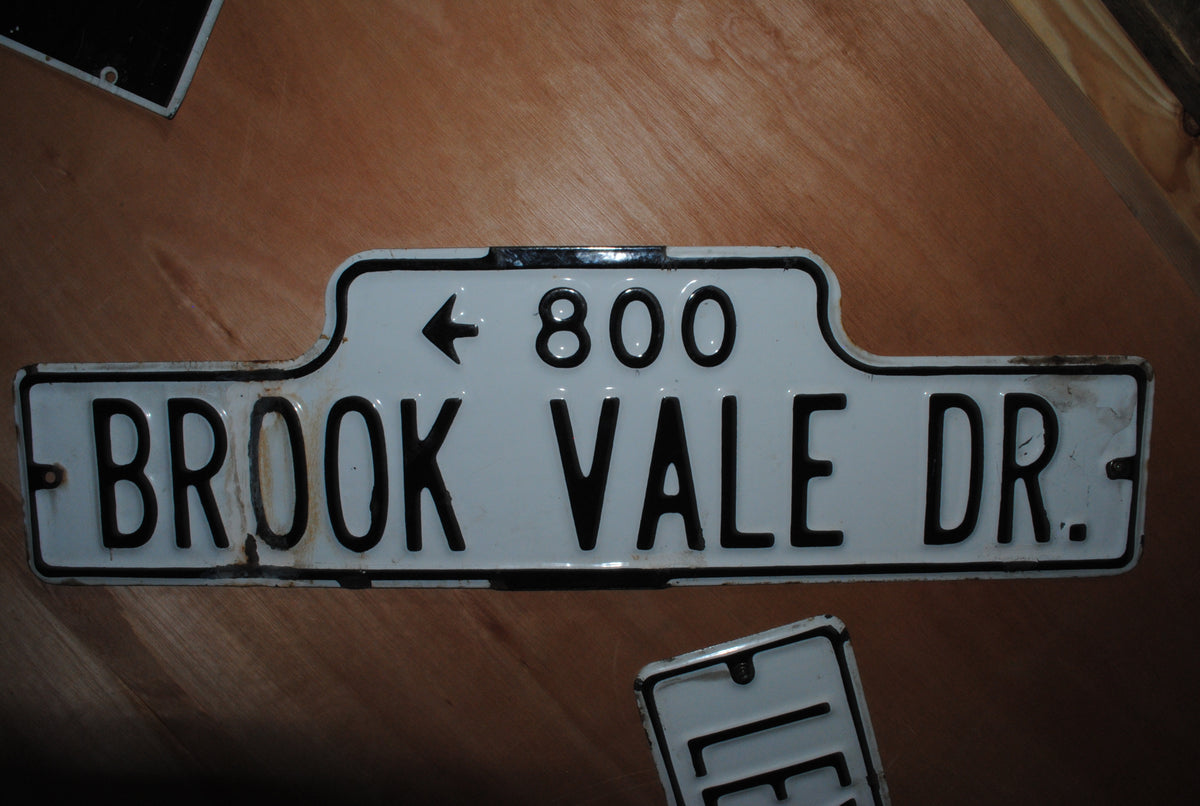 Authentic American Enamel sign - 800 Brook Vale Dr.