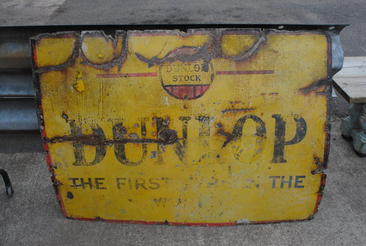 Vintage Metal 'Dunlop Stock' Enamel sign
