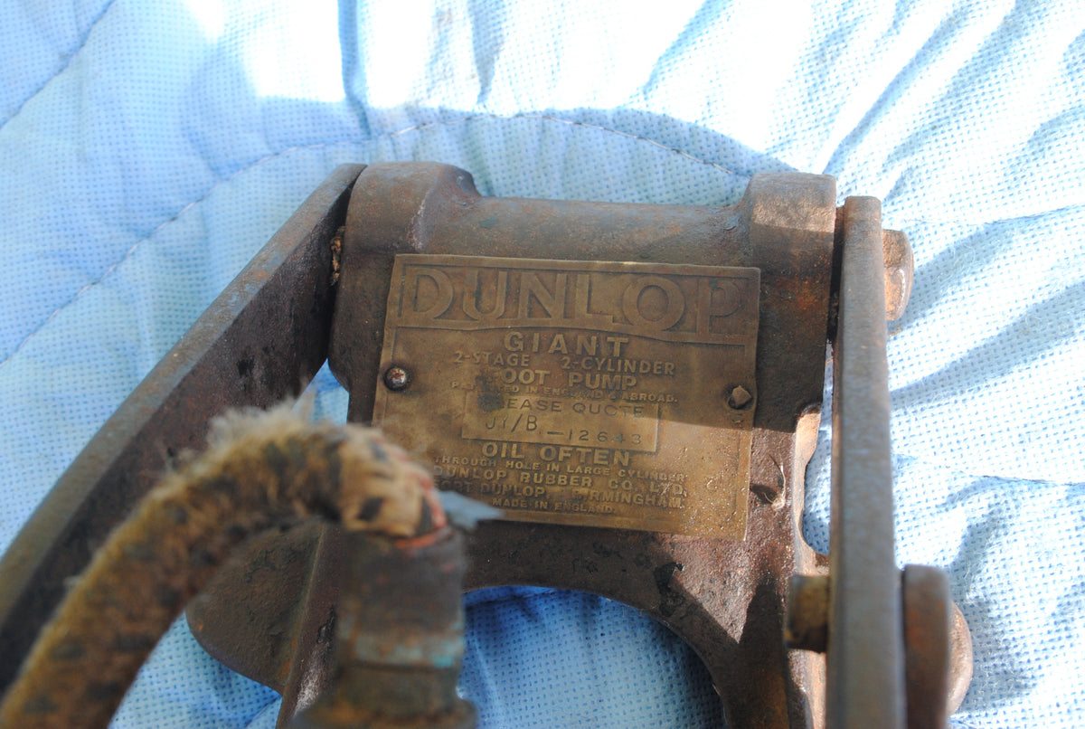 Vintage Dunlop Giant Brass 2 stage Foot Air Pump