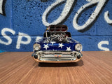 1957 CHEVY BEL AIR AMERICAN FLAG LIVERY 1/18 DIECAST MUSCLE MASHINES