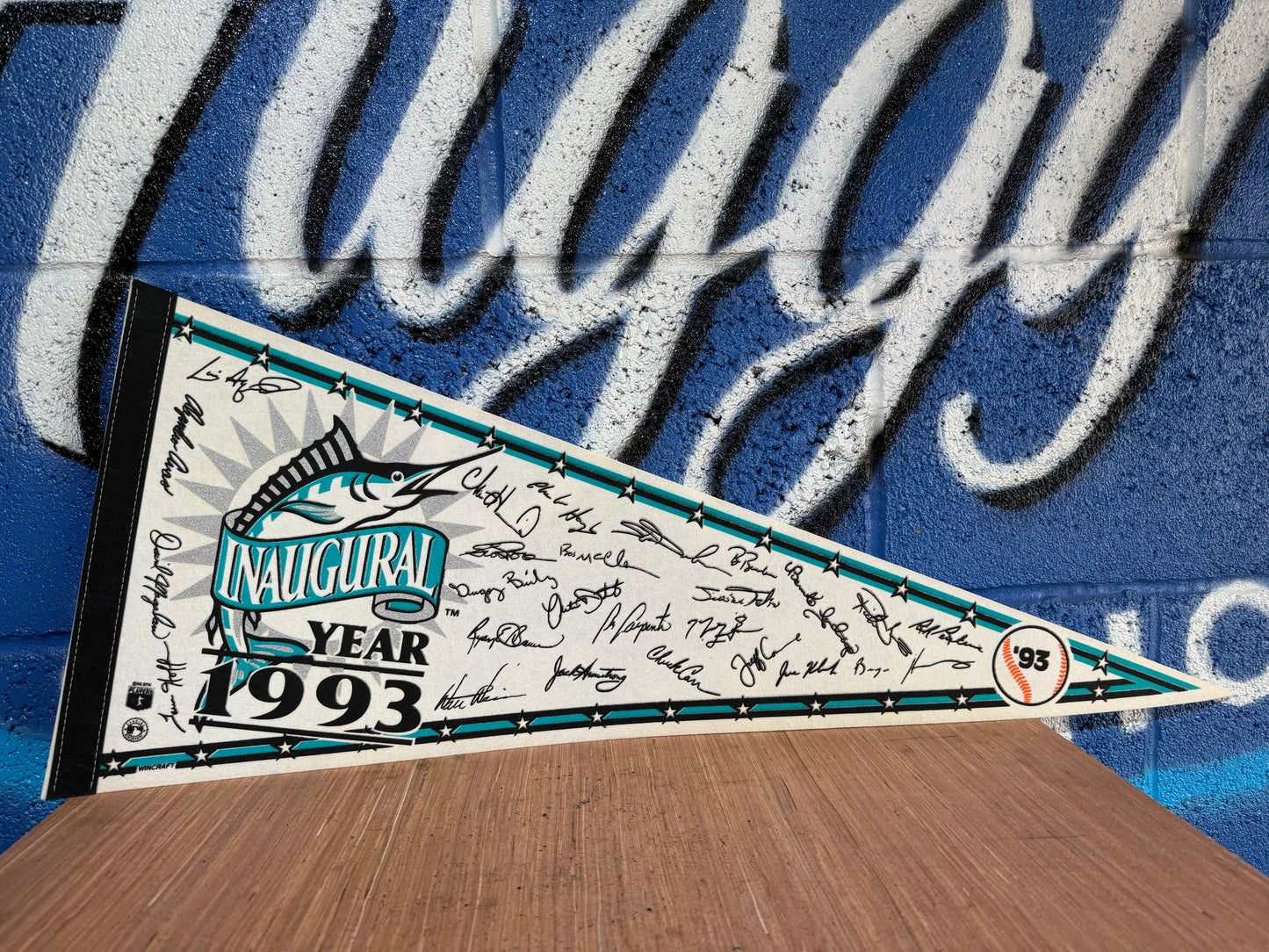VINTAGE 1993 INAUGURAL NBA FELT PENNANT