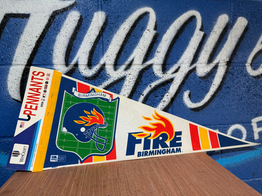 VINTAGE WORLD LEAGUE BIRMINGHAM FIRE FELT PENNANT