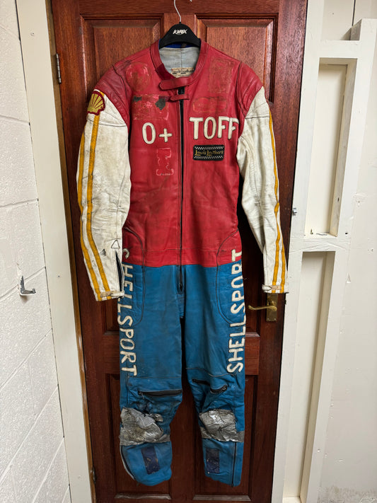 GENUINE VINTAGE PHAROAH CHRIS GUY SHELL SPORT RACING LEATHERS