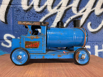 VINTAGE TRI-ANG EXPRESS BLUE AND BLACK TRAIN
